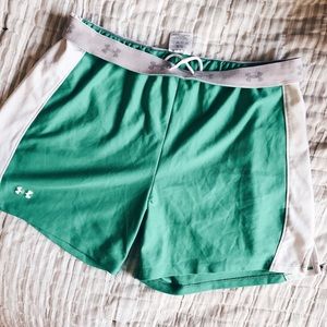 Aqua colored under armour shorts